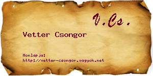 Vetter Csongor névjegykártya