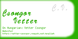 csongor vetter business card